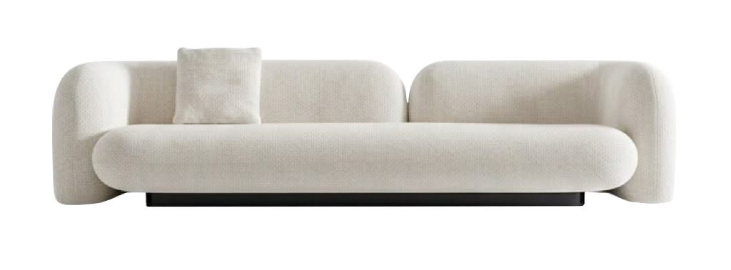 Sofa Bouclé Trắng Dài